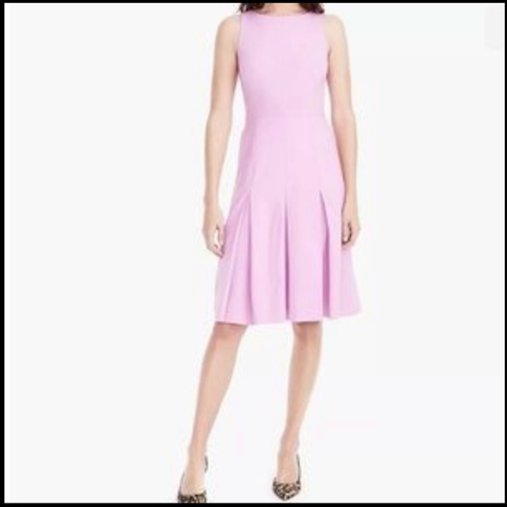 J. Crew Sleeveless pleated A-line stretch Dress Pink sz 4